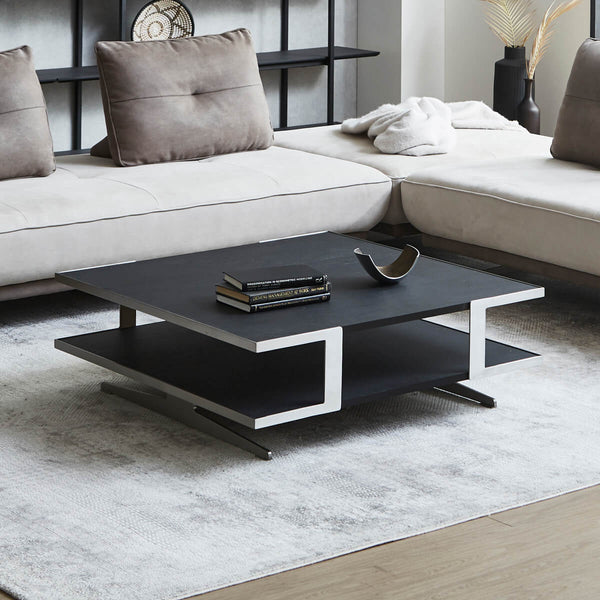 ステンレス脚のデザインを採用し、コーナーにもフィットするモジュール設計のセンターテーブルです。 #Default Title