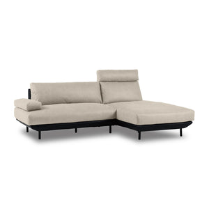 ※ヘッドレストとアームレストは別売りです。 #PLT111 プラチナグレー×ET82 ロイヤルブラック（プライムレザーテックス） #左カウチ