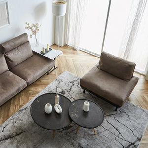 コスターナ　1人掛けソファ　幅90cm #PLT112 ヨーロピアングレー×ET82 ロイヤルブラック（プライムレザーテックス）