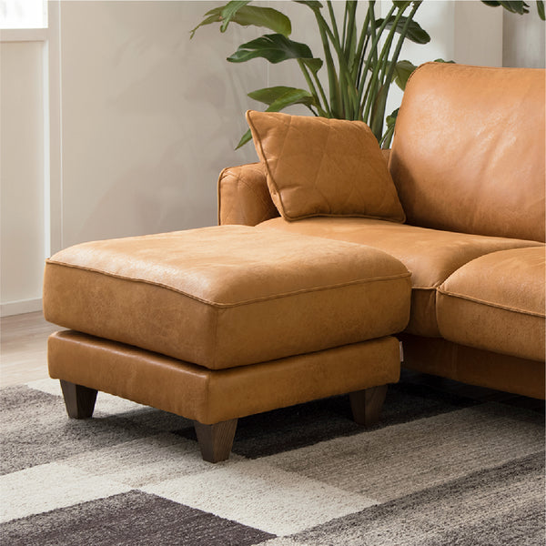 オットマン / LT01キャメル 木脚 #LT01 キャメル（レザーテックス アニリン） #木脚