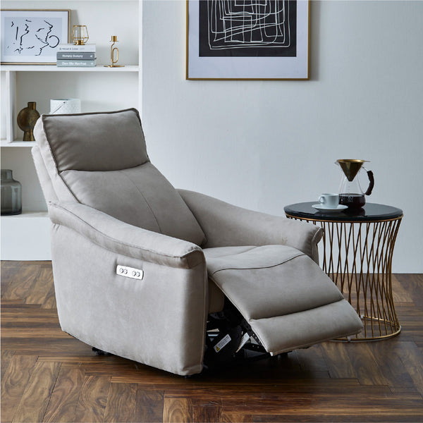 2モーター式の電動ソファなので背もたれとレッグレストが個別に角度調整可能です #LT01 キャメル（レザーテックス アニリン）