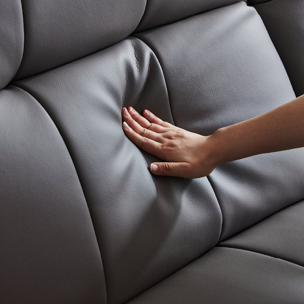 当社オリジナルのレザーテックス生地。夏は通気性がよく、冬はひんやりしにくいので年中快適です。 #LT01 キャメル（レザーテックス アニリン） #右カウチ