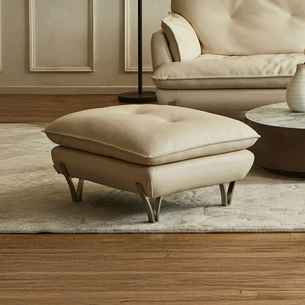 ゼルモンド　オットマン #SILT22 フロスホワイト（シルキーレザーテックス）