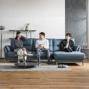 ブルーメ  カウチソファ 右 左 幅280cm ファインレザーテックス #左カウチ #ペールブルー