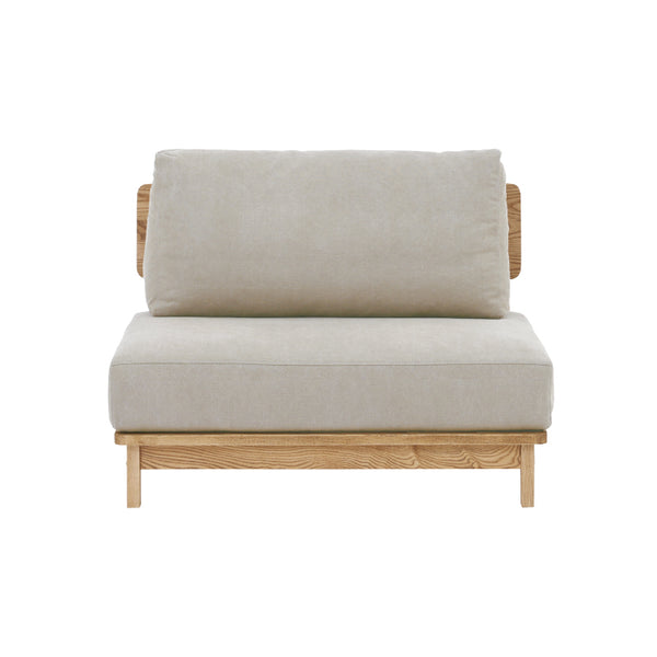 マナー④ 1.5人掛けソファ 幅100cm ファブリック #キャンバスアイボリー