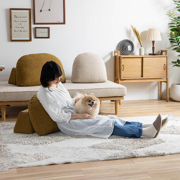 モーク 2.5人掛けソファ 幅180cm 組み合わせ ベース #カスタード
