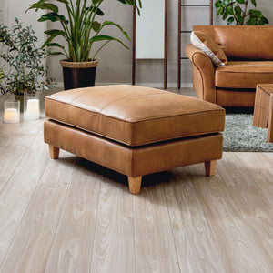 カザルソファ専用のオットマン。単体では１人掛け、ソファと合わせてカウチとしてもご使用いただけます。 #LT01 キャメル（レザーテックス アニリン）