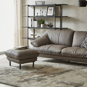 ３人掛け＋オットマン / SILT24スレートグレー #SILT24 スレートグレー（シルキーレザーテックス）