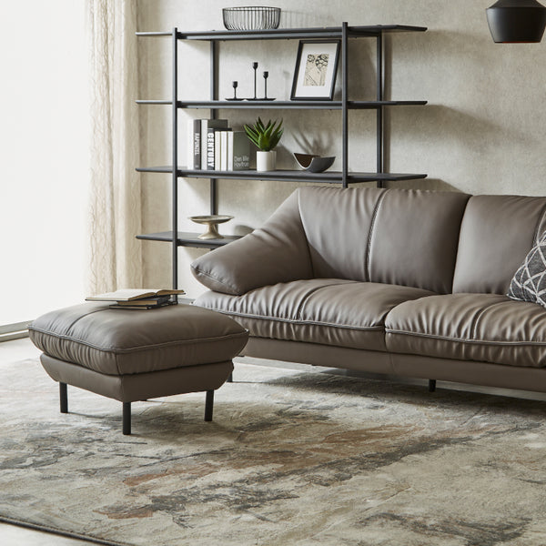 ３人掛け＋オットマン / SILT24スレートグレー #SILT24 スレートグレー（シルキーレザーテックス）