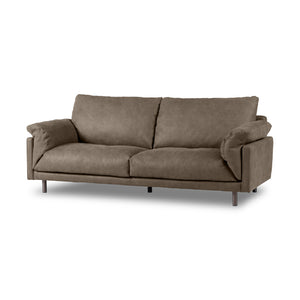 クワトロベリーニ　3人掛けソファ幅200cm #PLT111 プラチナグレー（プライムレザーテックス）