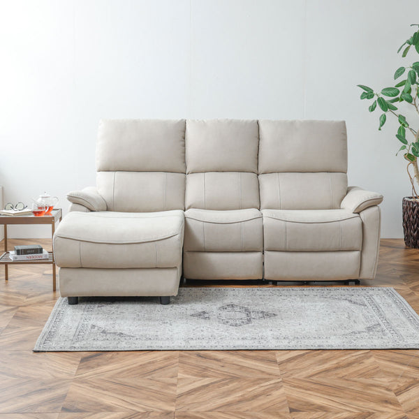 電動リクライナーやコンパクトなサイズ感など機能性・デザイン性・座り心地にこだわったカウチソファです。 #LT03 チャコールブラック（レザーテックス アニリン） #右カウチ