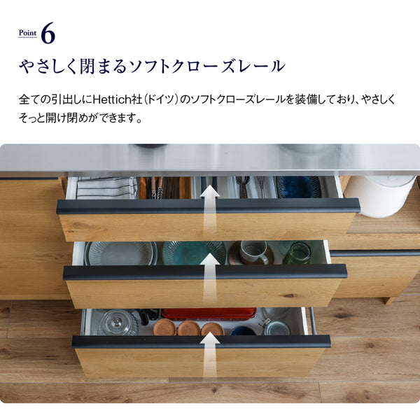 オウルⅢ ダイニングボードセット 幅70cm レンジ+引き出しタイプ #ウォールナット