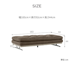 アデーレ　3人掛けソファ ベース幅183cm #PLT112 ヨーロピアングレー×FLT06 トープベージュ #シルバーヘアライン