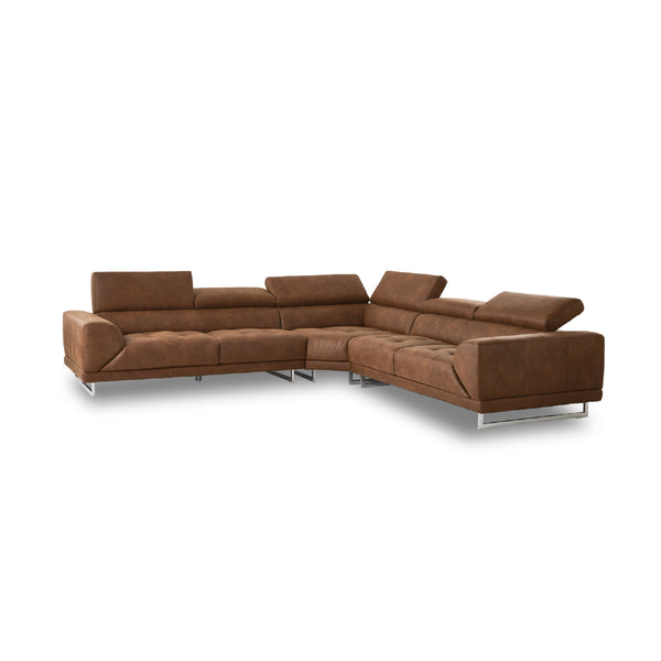 ヘッドレストはそれぞれお好きな角度に調整可能。（SLT11 アーモンドブラウン） #SLT13 オーカーブラウン（スーパーレザーテックス）