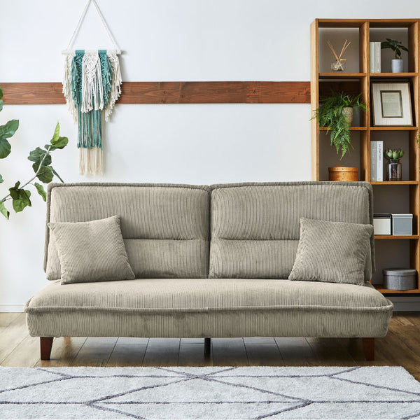 コンバ 1人掛け シェーズロング ソファ 背もたれ可動 クッション付 #グリーン