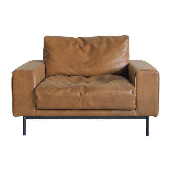 プルートソファ 1人掛け #オーカーブラウン（スーパーレザーテックス）