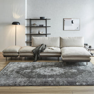 コルディナ　スモールカウチソファ　※オットマンは別売り #PLT102 インディーブルー（プライムレザーテックス） #左カウチ