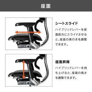 エルゴヒューマン エンジョイⅡ ロータイプ #レッド×グレー #ウレタンキャスター