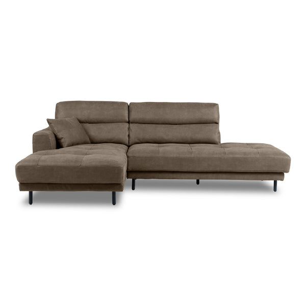 ディオラ　カウチソファ幅245cm #PLT112 ヨーロピアングレー（プライムレザーテックス） #左カウチ