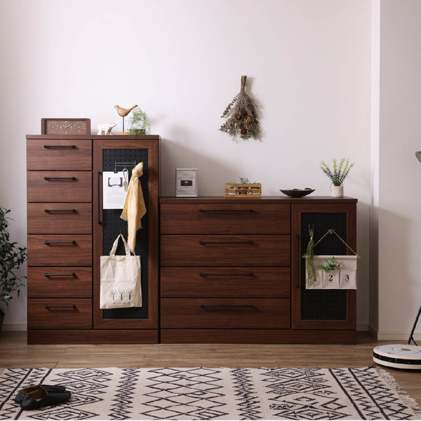 ファースト キャビネット #ウォールナット/ブラック #幅80cm