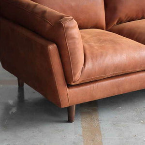 リーケ 3人掛けソファ スーパーレザーテックス #アーモンドブラウン