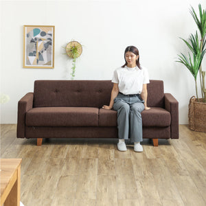 バサラ ソファベッド 幅196cm 収納付 大容量 ファブリック #ダークブラウン