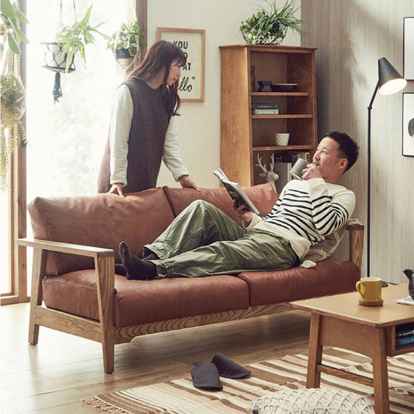 ダーマⅡ 2人掛けソファ スーパーレザーテックス #アーモンドブラウン