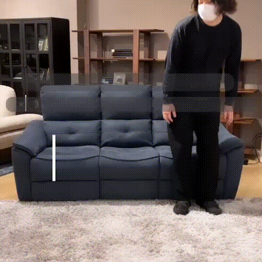 バッジオ　3人掛け2シーター電動ソファ幅190cm #LT01 キャメル #レザーテックス アニリン