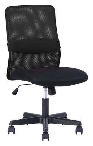 ランバーメッシュ オフィスチェア 肘無 #ブラック