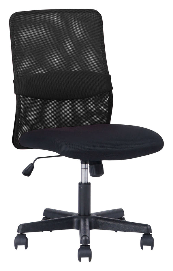 ランバーメッシュ オフィスチェア 肘無 #ブラック