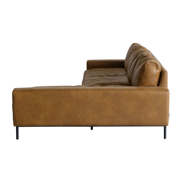 プルートソファ 左カウチ #オーカーブラウン（スーパーレザーテックス）