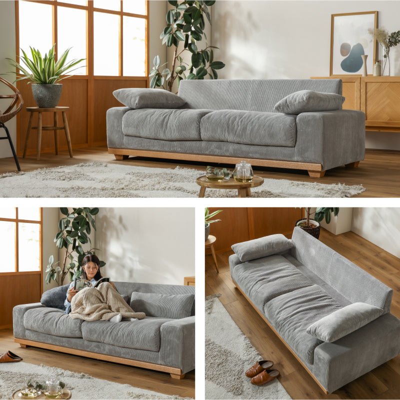 アイモ 3人掛けソファ 幅190cm ランバークッション付