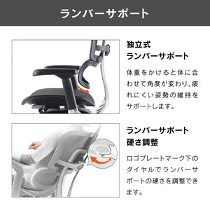 エルゴヒューマン プロⅡ ハイタイプ #ブラック×ブラック #ウレタンキャスター
