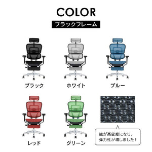 エルゴヒューマン プロⅡ ハイタイプ オットマン付 #ブラック×ブラック #ウレタンキャスター