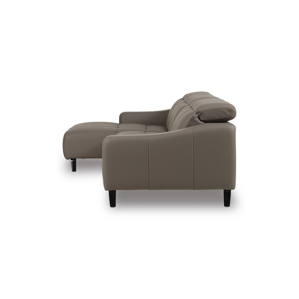 バザードⅡ　右カウチソファ　幅278cm #SILT21 スノーホワイト（シルキーレザーテックス） #右カウチ