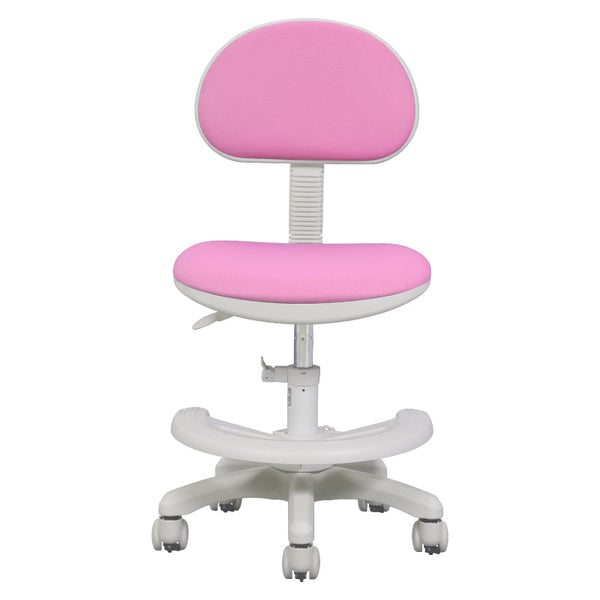 ミオル④ 学習チェア 座面高さ調整 背もたれ調整可能 #ファブリック ピンク #キャスターロックあり