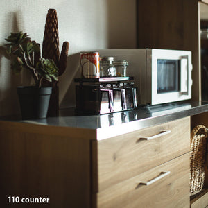 リンツⅡ カウンター #ナチュラル #ハンドル：ブラック #幅110cm