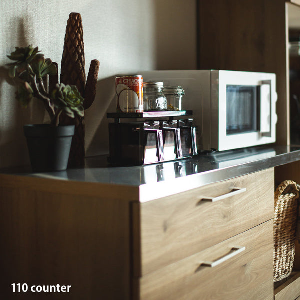 リンツⅡ カウンター #ナチュラル #ハンドル：ブラック #幅110cm