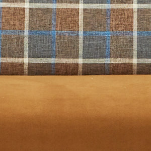 ラモーン 2.5人掛けソファ 幅170㎝ #背：チェック×座：キャメル