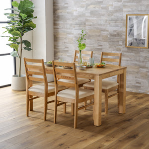 オーズ ダイニング5点ｾｯﾄ(DT幅135㎝/チェア×4脚 座面pvcアイボリー) #Default Title