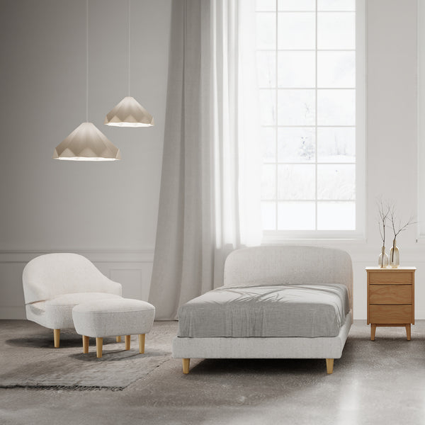 パメラ オットマン ファブリック #フロストグレー