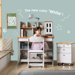 アリエル⑤ 学習チェア キャスターロック ランドセル収納 高さ調節可能 #背♡ / 座ピンク