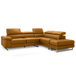 ロブスト　カウチソファ　幅274cm #LT01 キャメル（レザーテックス アニリン） #左カウチ