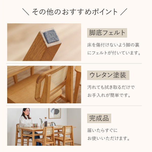 ビンズ ダイニングチェア ラタン 板座 ナチュラル #Default Title