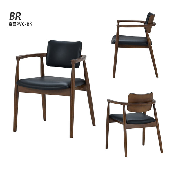 カストロ ダイニングチェア #ブラウン色/合皮ブラック