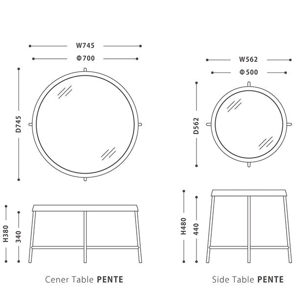 ペンテ センターテーブル #オーク