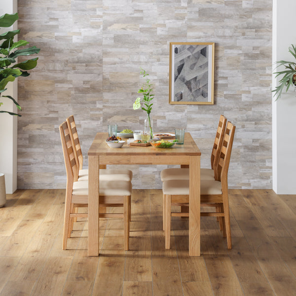 オーズ ダイニング5点ｾｯﾄ(DT幅135㎝/チェア×4脚 座面pvcアイボリー) #Default Title