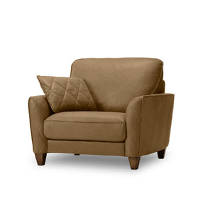 １人掛け / PLT109ミルキーベージュ 木脚 #LT01 キャメル（レザーテックス アニリン） #木脚