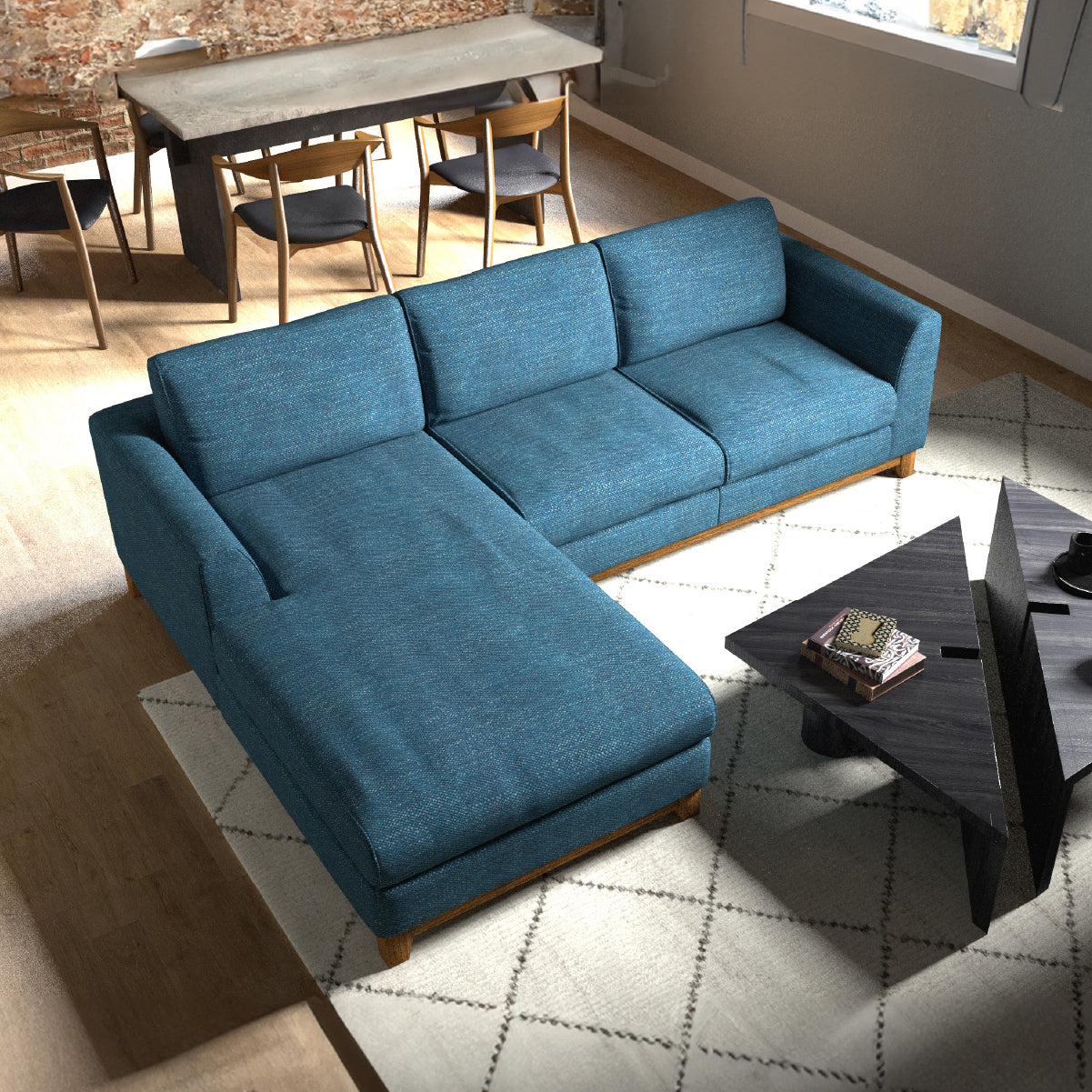 ブリスト 右スモールカウチソファ 幅219cm ｜ 関家具公式通販サイト