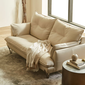 極上の座り心地を追求したソファ「ゼルモンド」。 #LT01 キャメル（レザーテックス アニリン）